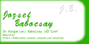 jozsef babocsay business card